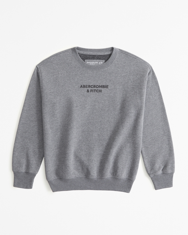 logo crew sweatshirt, Grey