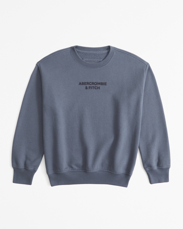 logo crew sweatshirt, Blue