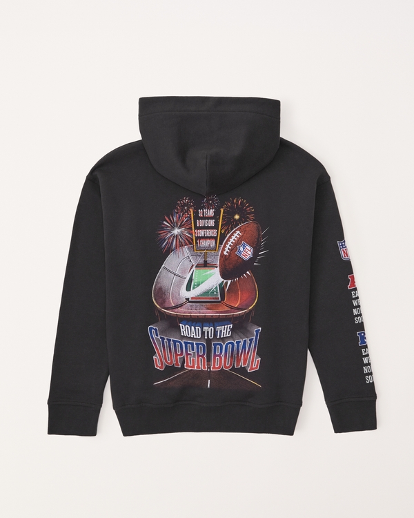 nfl graphic popover hoodie, Dark Grey