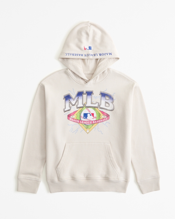 mlb graphic popover hoodie, Tan