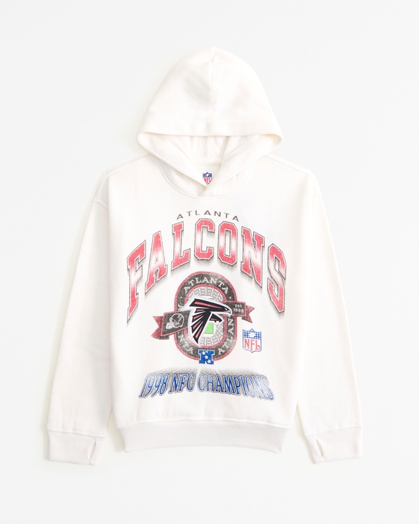 atlanta falcons graphic popover hoodie, Cream