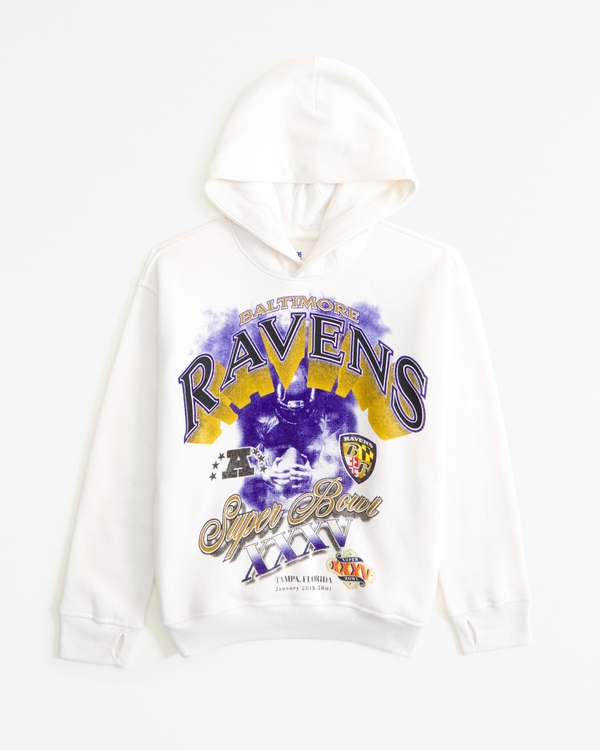 baltimore ravens graphic popover hoodie, Cream view 1