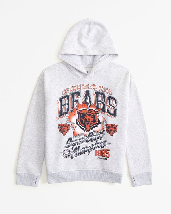 chicago bears graphic popover hoodie, Light Gray