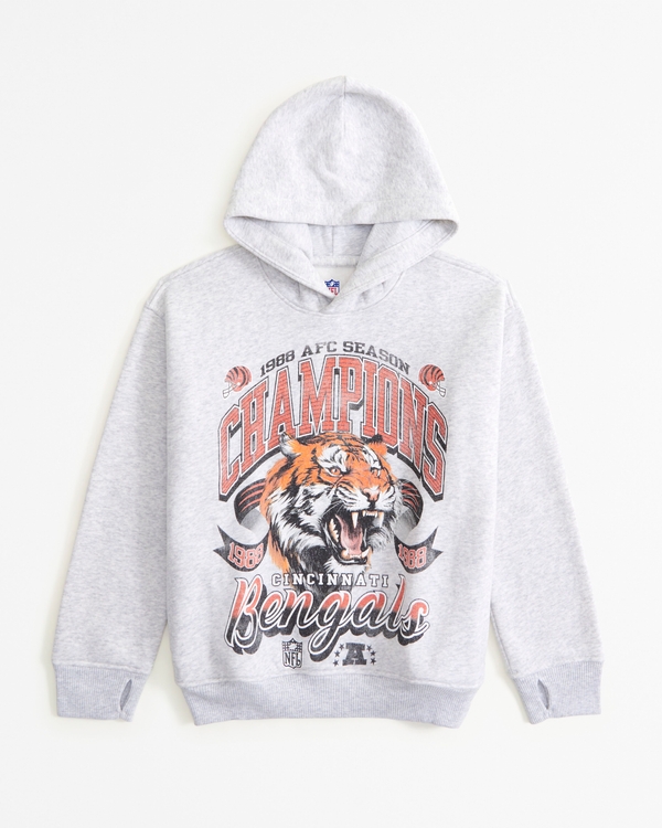 cincinnati bengals graphic popover hoodie, Light Gray