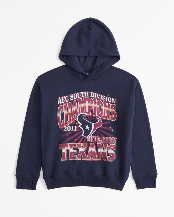 houston texans graphic popover hoodie, Navy - Texans view 1