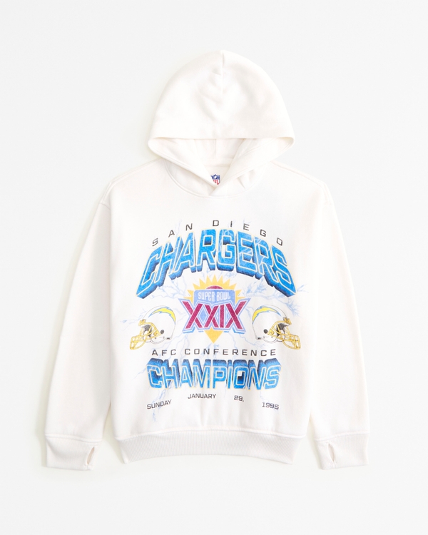 san diego chargers graphic popover hoodie, Cream - Chargers view 1