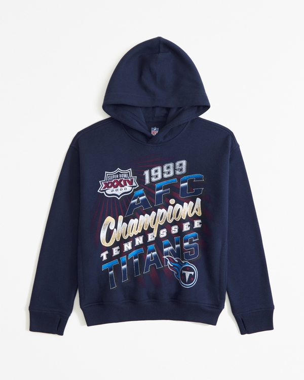 kids tennessee titans graphic popover hoodie, Navy - Titans view 1