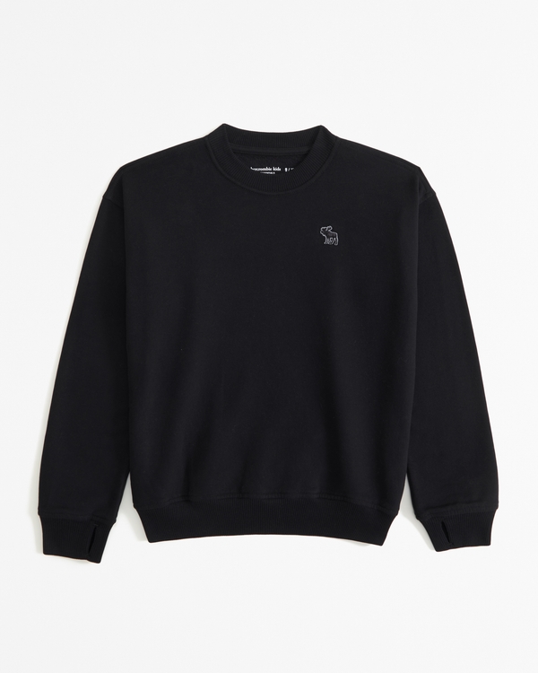 essential icon crew sweatshirt, Black
