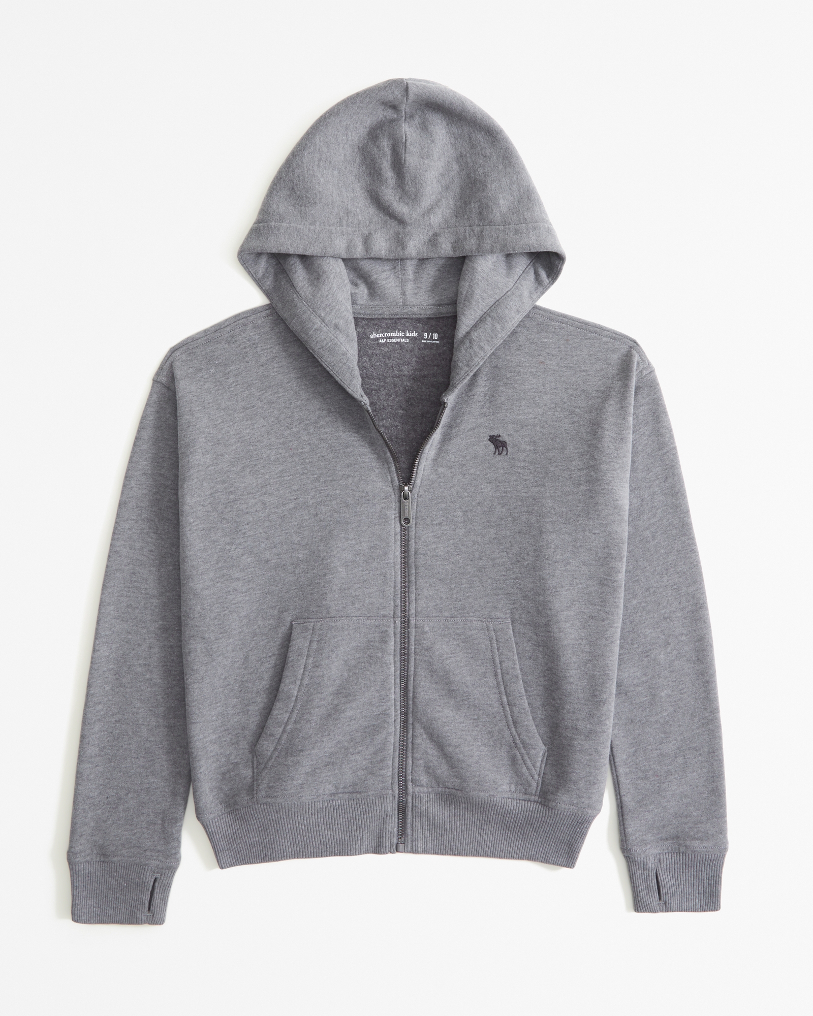トップス Awesome boy Black zip hoodie boys essential icon full-zip hoodie | boys tops | Abercrombie.com