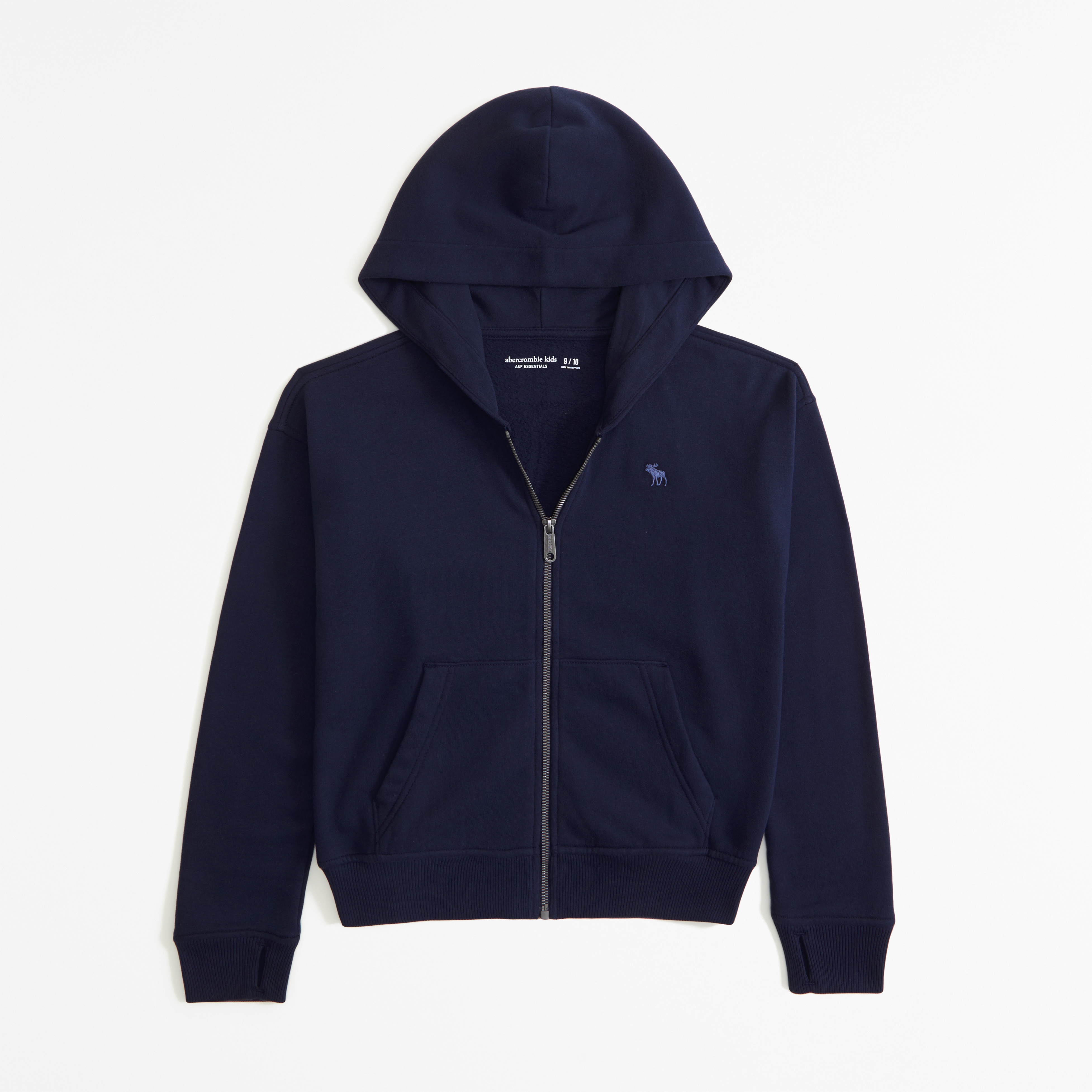 Abercrombie & Fitch Kids' Essential Icon Full-zip Hoodie In Blue