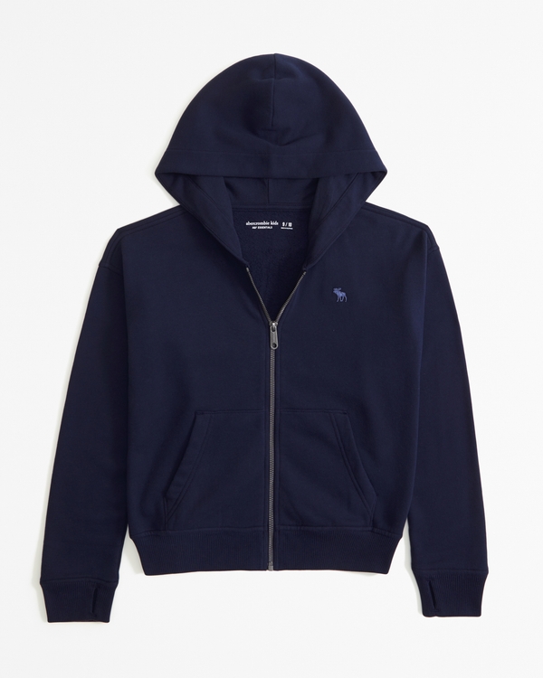essential icon full-zip hoodie, Navy