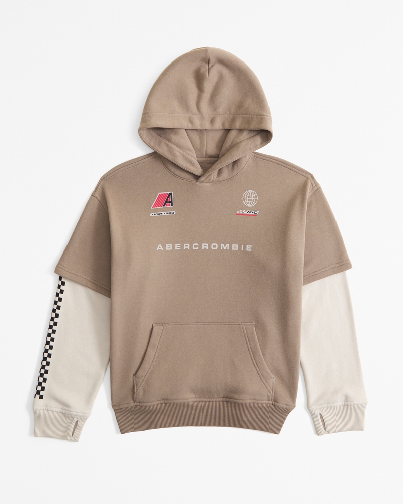 graphic logo twofer hoodie