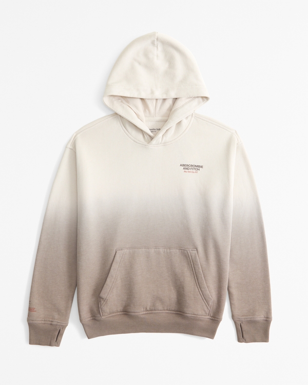 tie-dye logo popover hoodie, Light Brown Dye