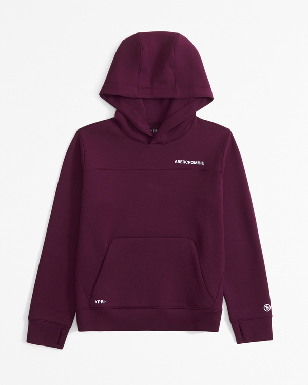 ypb neoknit active logo popover hoodie, Burgundy