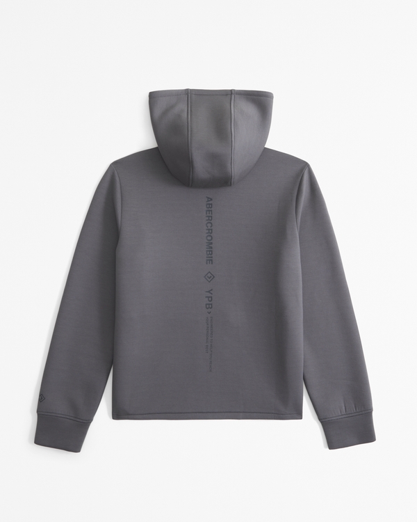 ypb neoknit active logo full-zip hoodie, Dark Gray