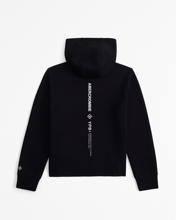 ypb neoknit active logo full-zip hoodie, Black