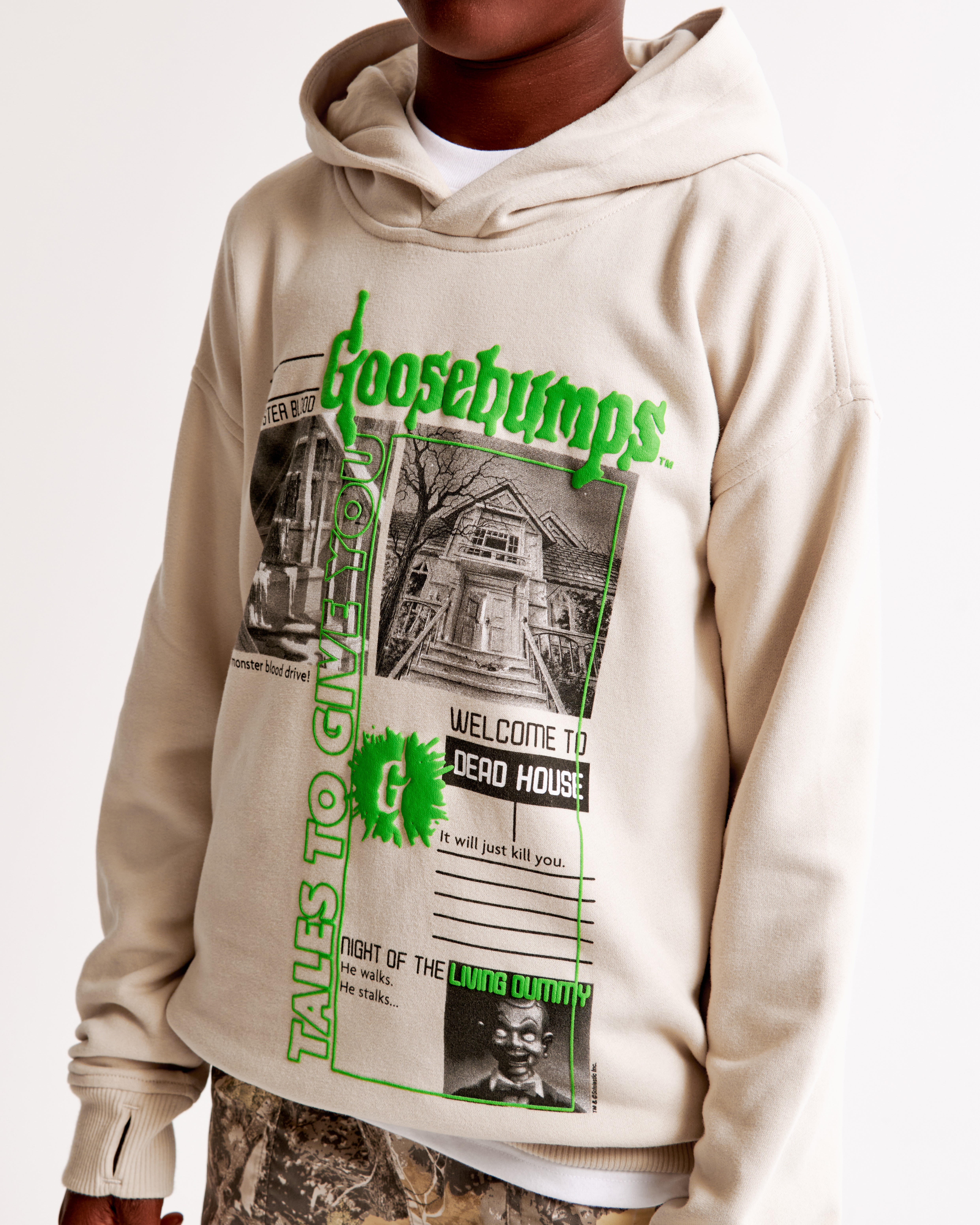 boys goosebumps graphic popover hoodie boys clearance Abercrombie