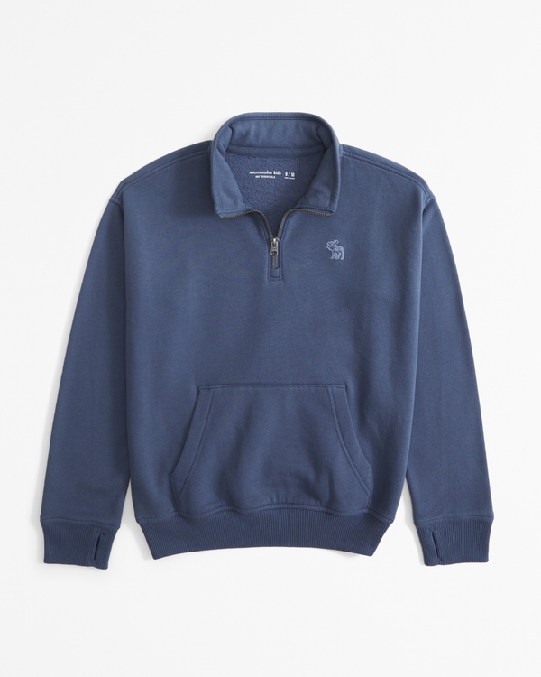 essential icon quarter-zip sweatshirt, Vintage Indigo