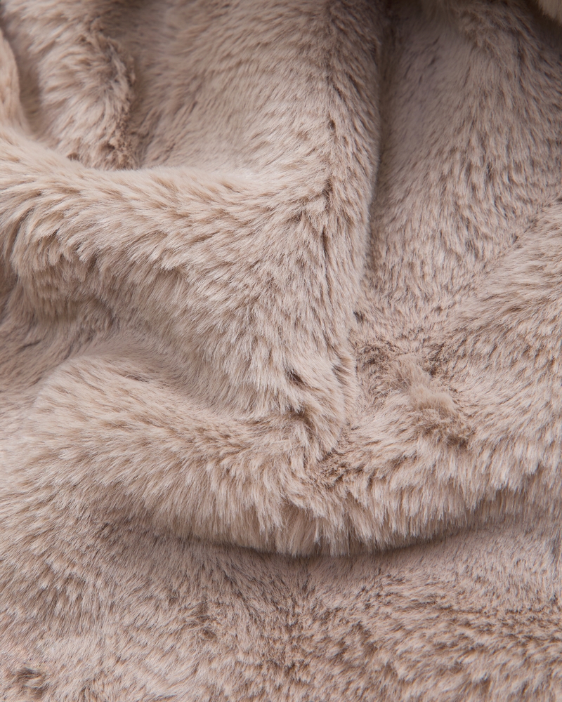 faux fur-lined logo full-zip hoodie