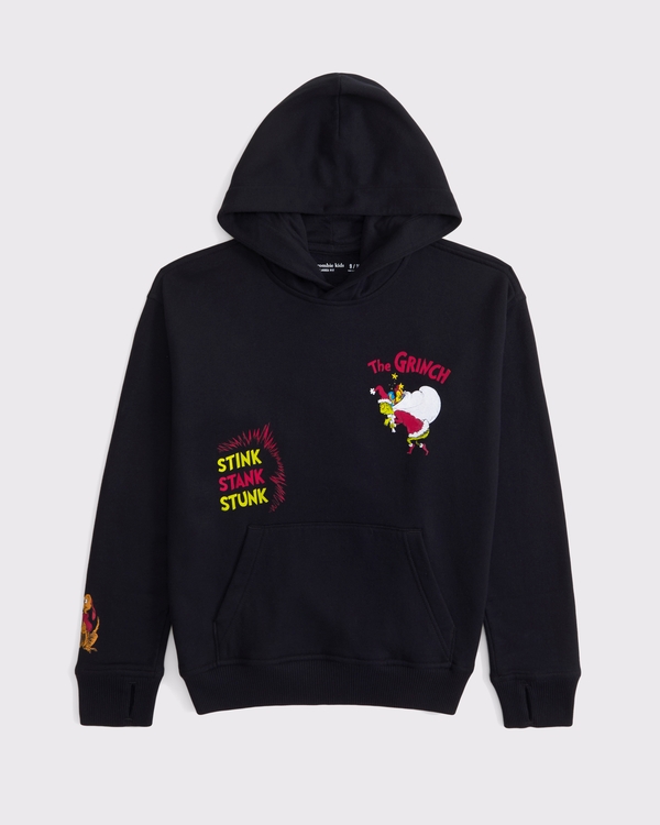 the grinch graphic popover hoodie, Black view 2