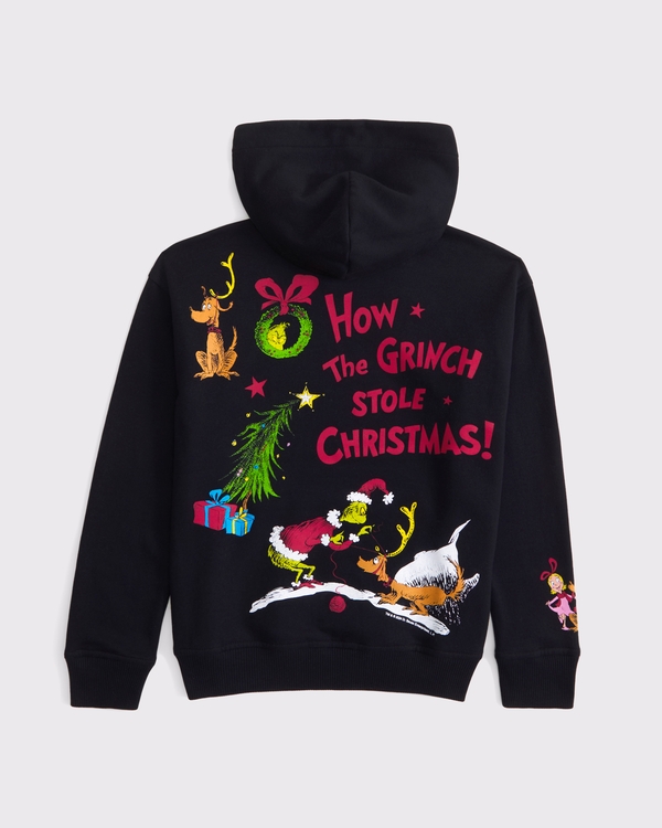 the grinch graphic popover hoodie, Black