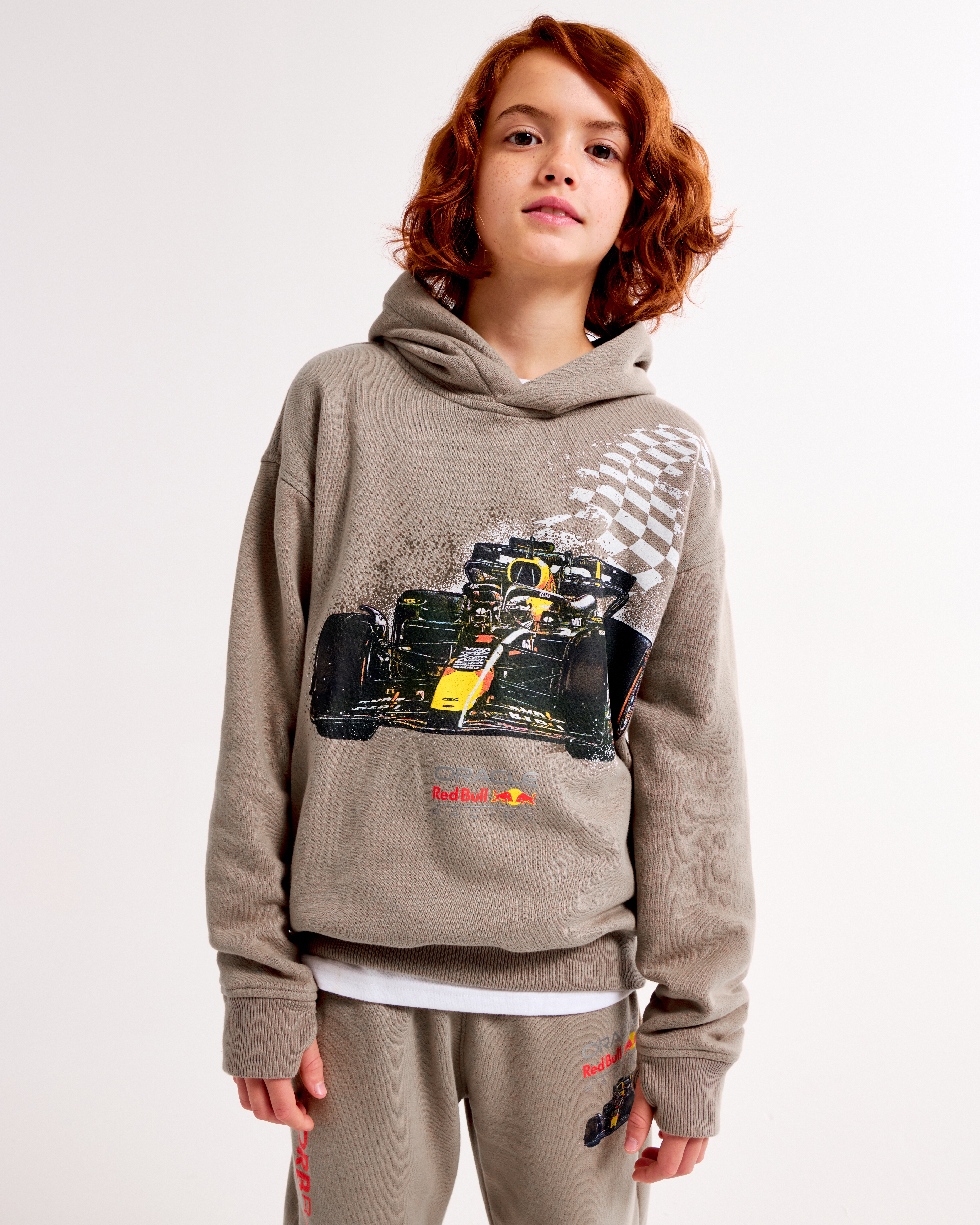 Abercrombie & Fitch Kids' Oracle Red Bull Racing Graphic Popover Hoodie In Brown