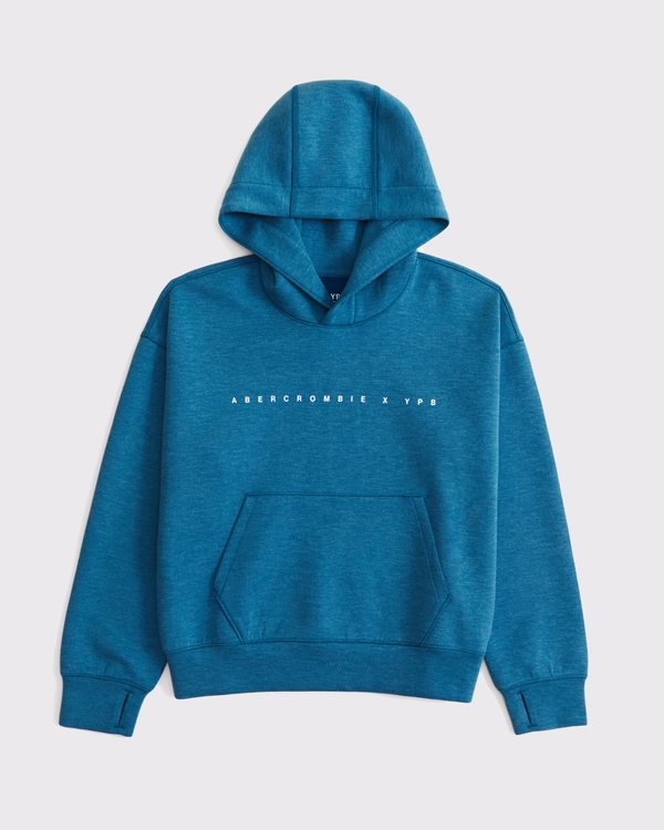 ypb neoknit active logo popover hoodie, Blue