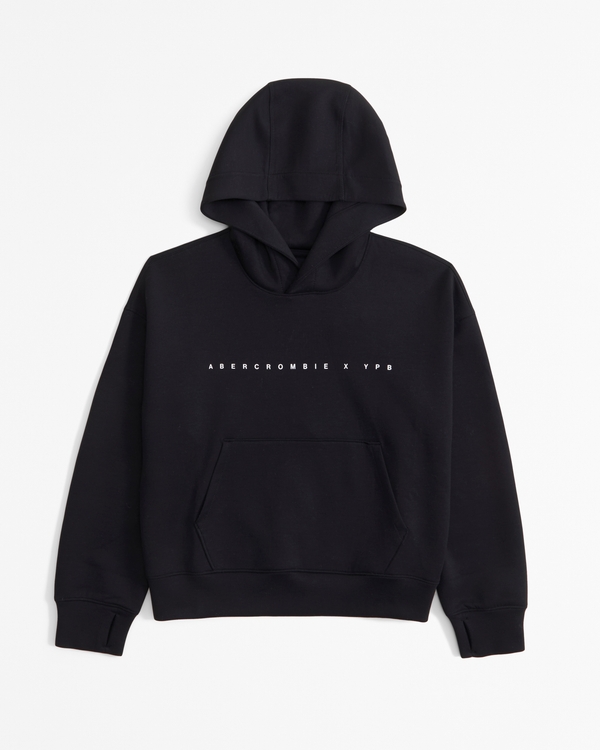 ypb neoknit active logo popover hoodie, Black