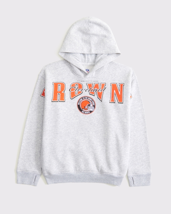 cleveland browns graphic popover hoodie, Light Gray - Browns view 2