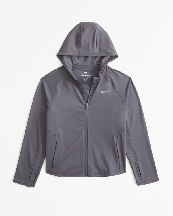 ypb active logo full-zip hoodie, Grey