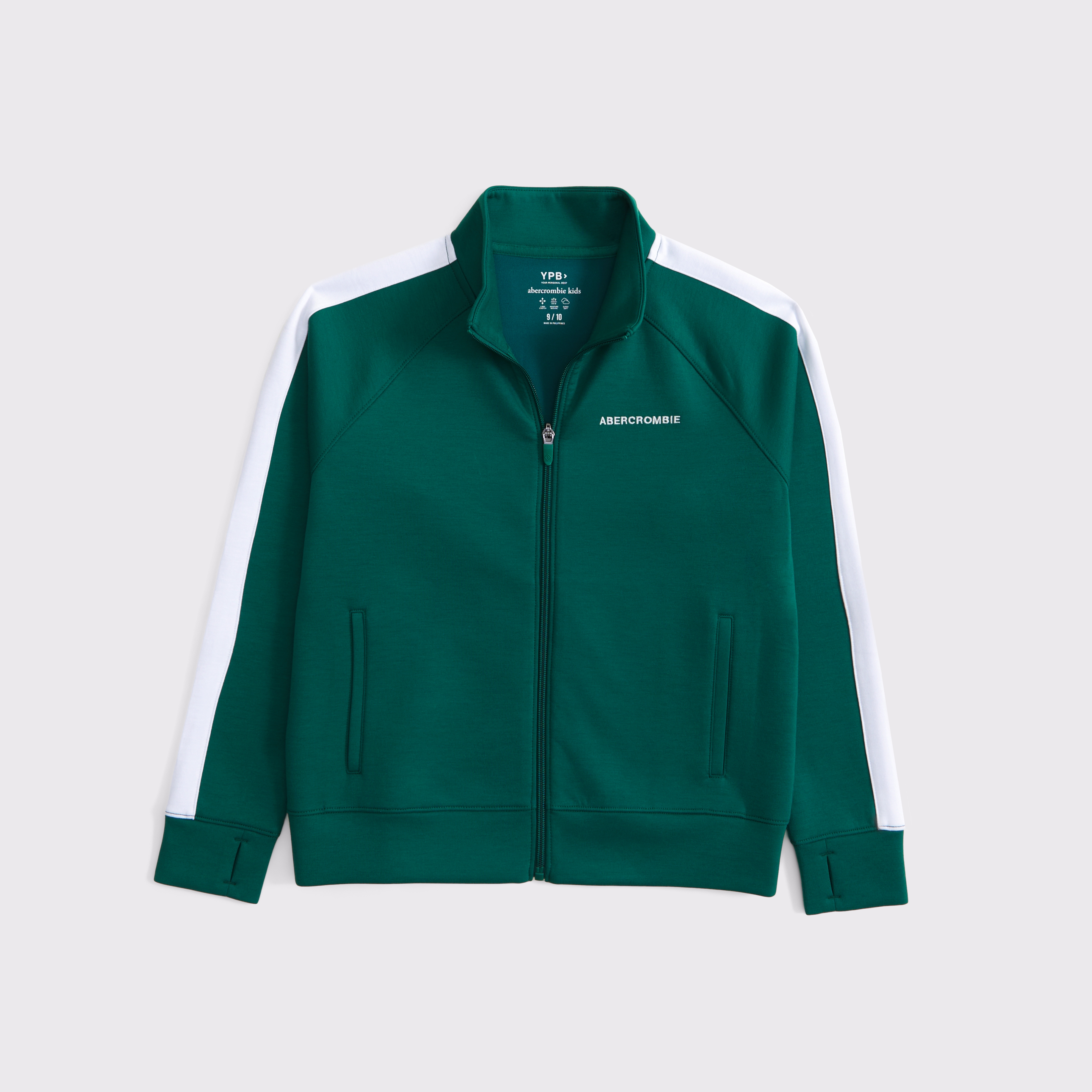 Abercrombie & Fitch Kids' Ypb Neoknit Logo Track Jacket In Green