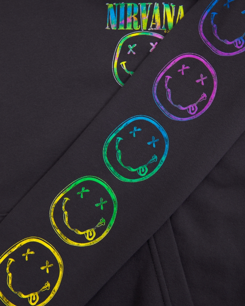 nirvana graphic popover hoodie