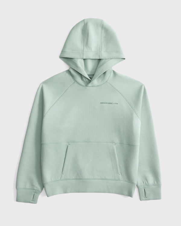 ypb neoknit logo popover hoodie, Light Green view 1
