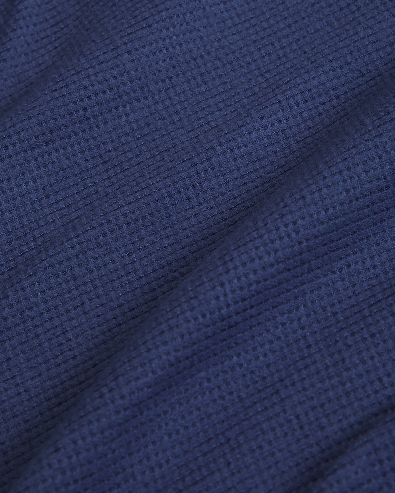 boxy waffle-lined full-zip hoodie