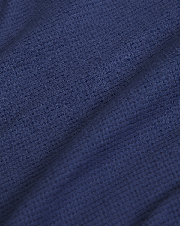 boxy waffle-lined full-zip hoodie, Deep Blue view 2
