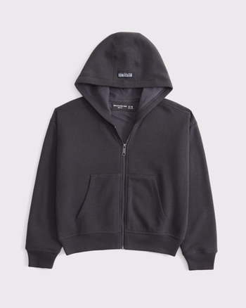 boxy waffle-lined full-zip hoodie from Abercrombie & Fitch - $21.99