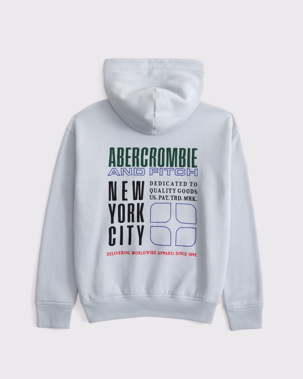 logo popover hoodie, Gray view 1