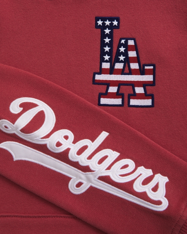 los angeles dodgers graphic popover hoodie, Red view 2