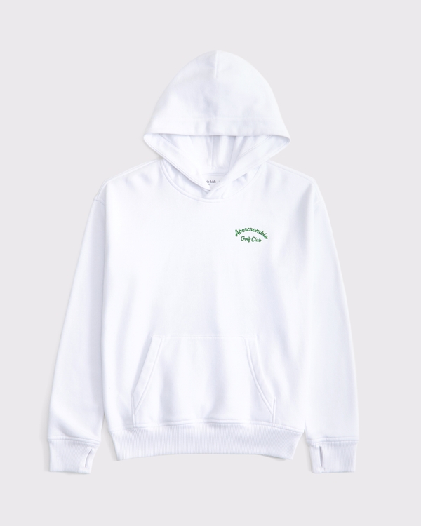 sudadera con capucha sin cierres con imágenes de abercrombie golf club, Blanco view 2