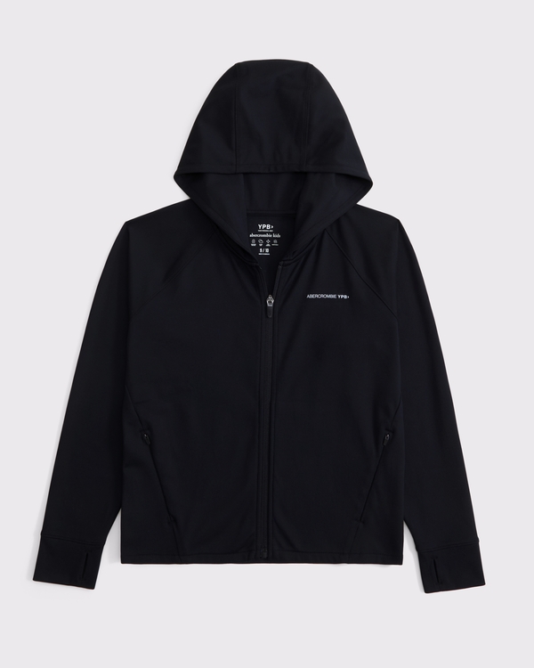 ypb neocool active logo full-zip hoodie, Black view 1