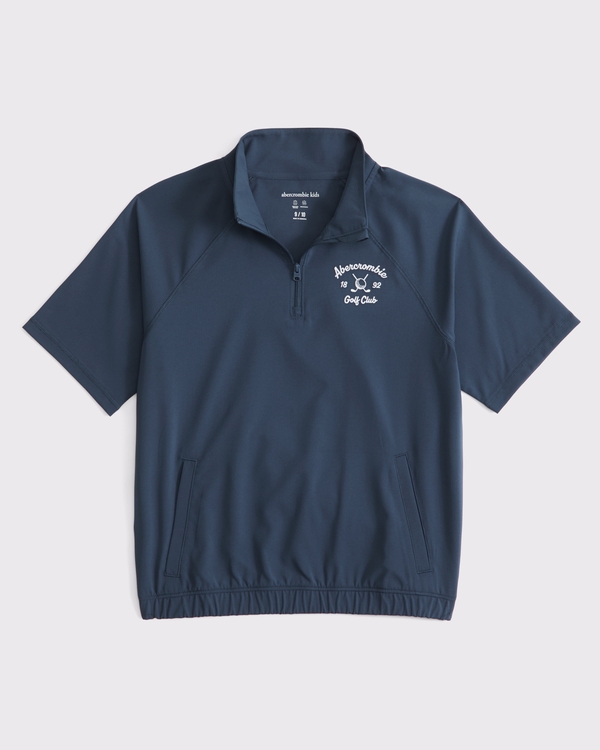 abercrombie golf club short-sleeve quarter-zip, Navy view 2
