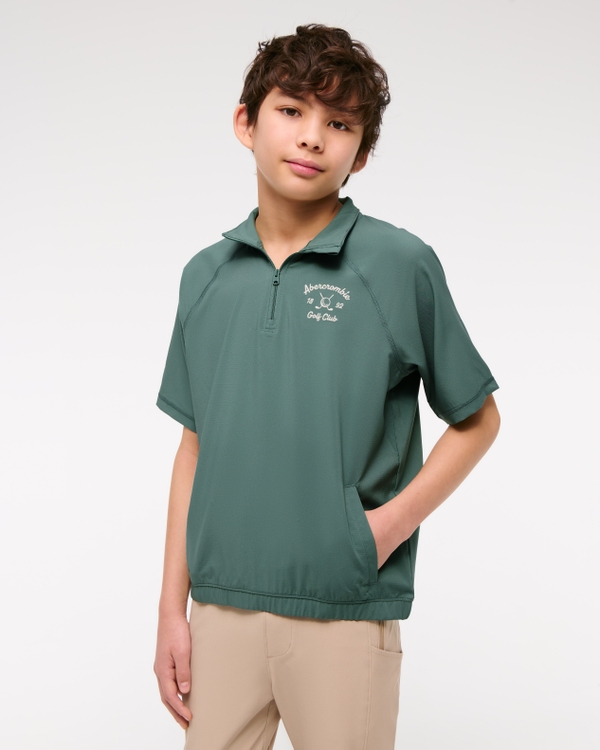 abercrombie golf club short-sleeve quarter-zip, Deep Sage view 1