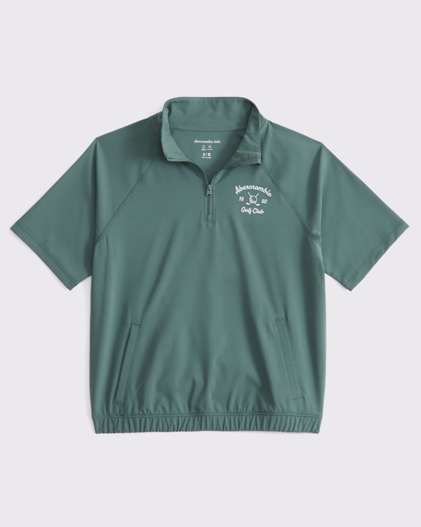 abercrombie golf club short-sleeve quarter-zip, Deep Sage view 2