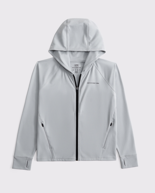 ypb neocool active logo full-zip hoodie, Gray view 2