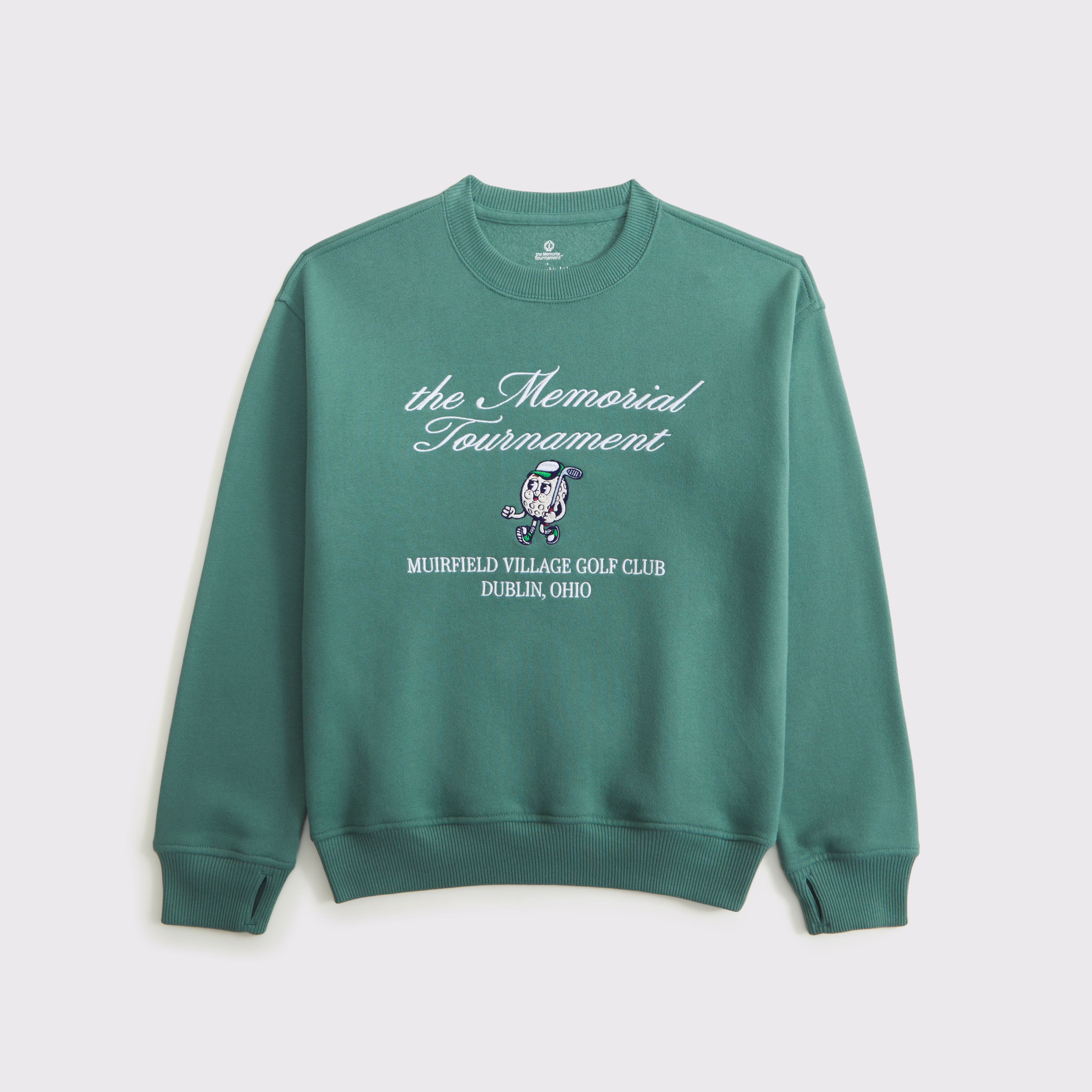 Abercrombie & Fitch Kids' Memorial Tournament Graphic Crew Sweatshirt In Green