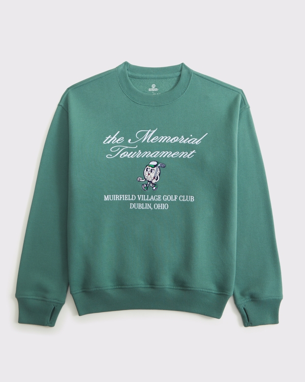 memorial tournament graphic crew sweatshirt, Green view 1