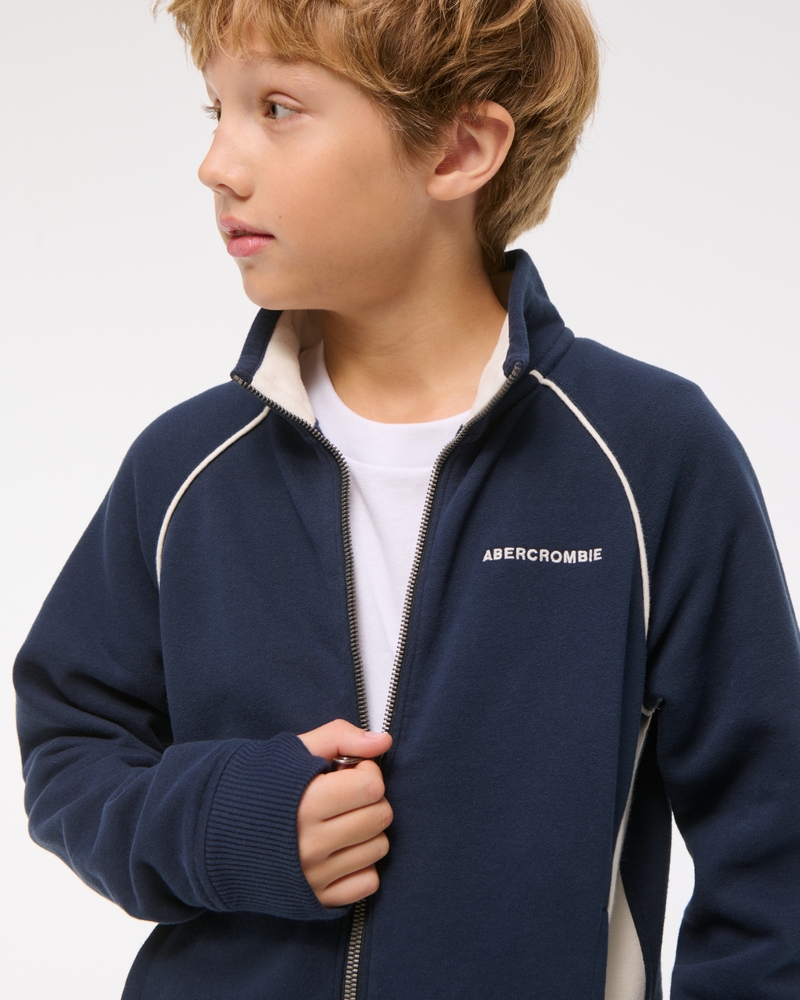 logo fleece full-zip track jacket