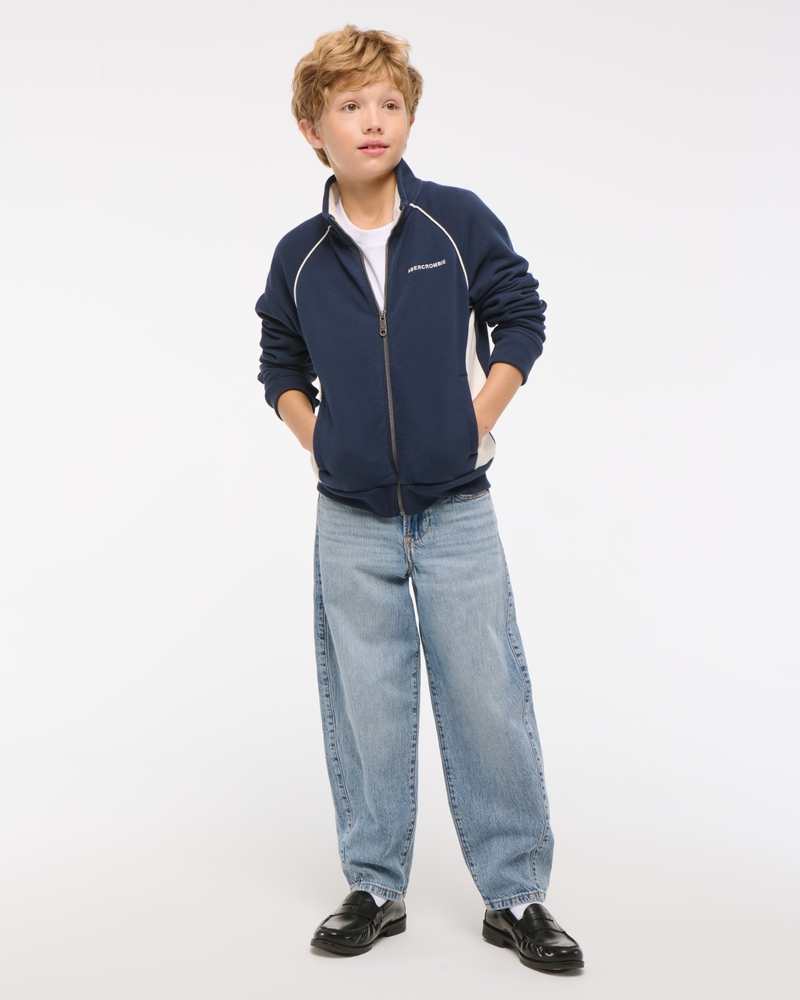 logo fleece full-zip track jacket