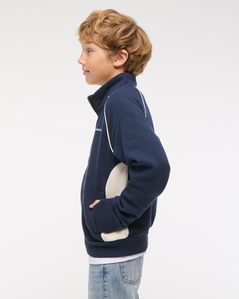 logo fleece full-zip track jacket