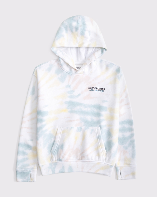 logo popover hoodie, White Pattern view 2